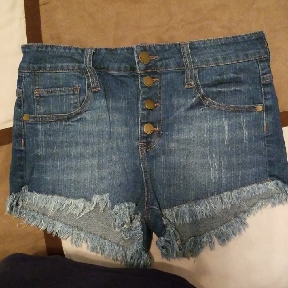 Elan Butterfly Cutoff Jean Shorts Size Large
